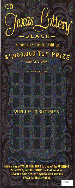 Texas Lottery Black - Series III